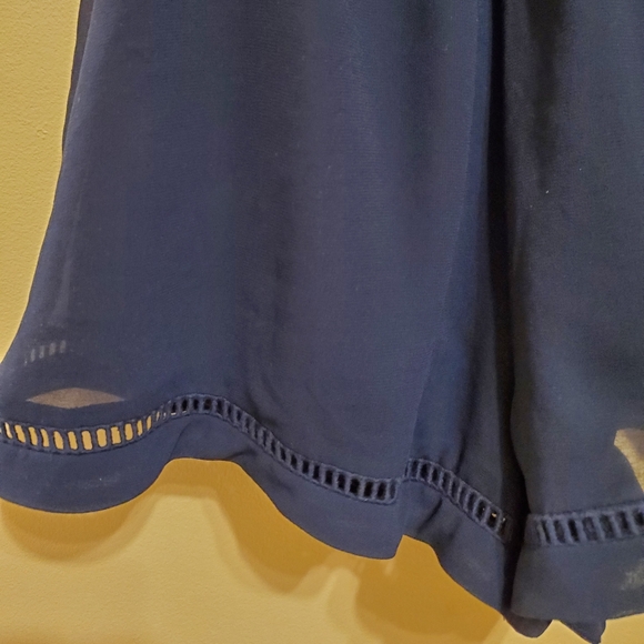 Navy lined short romper - Picture 2 of 8